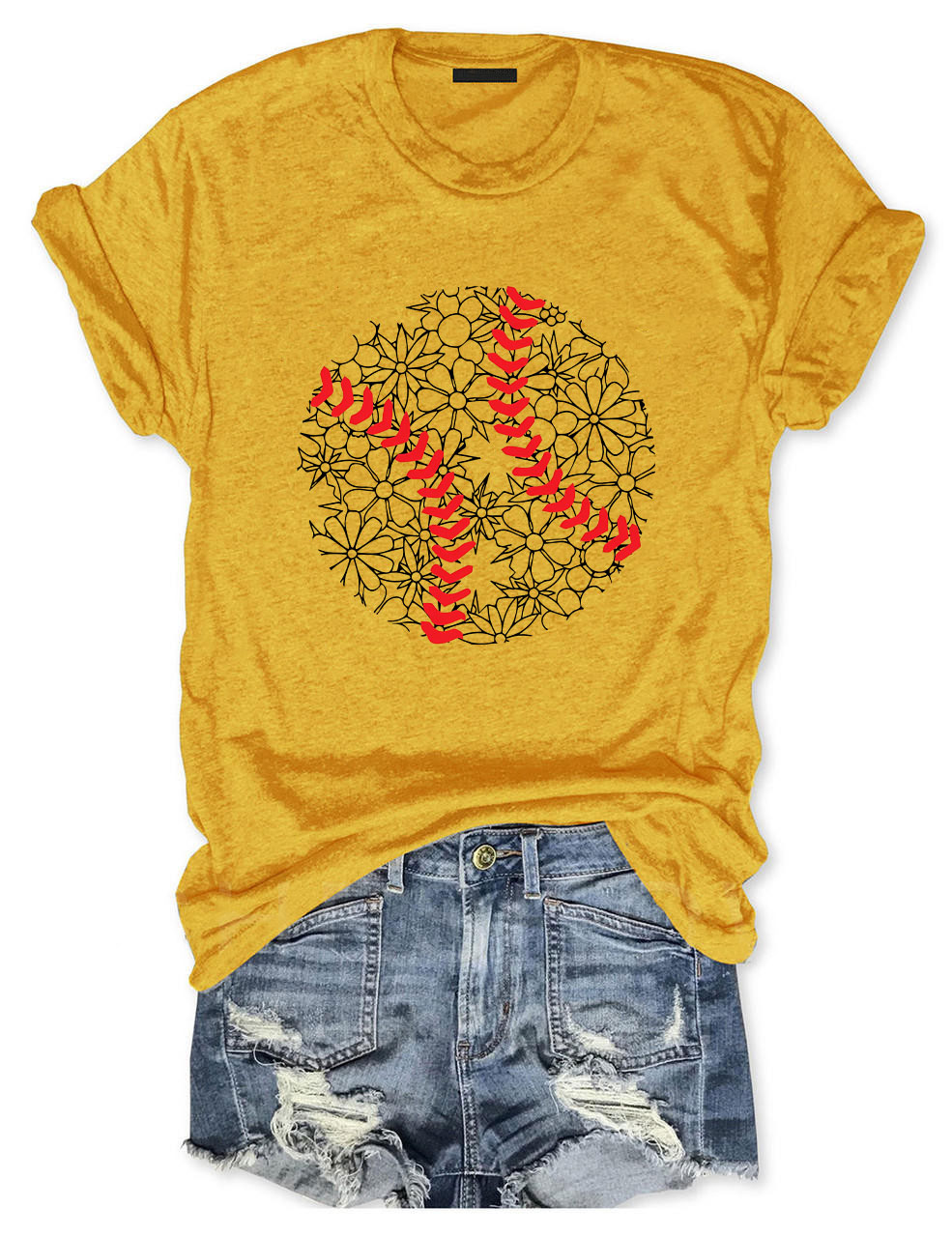 Floral Baseball T-shirt