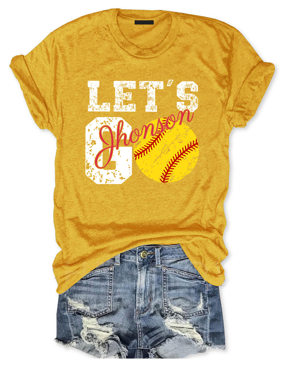 Custom Let's Go Softball T-shirt