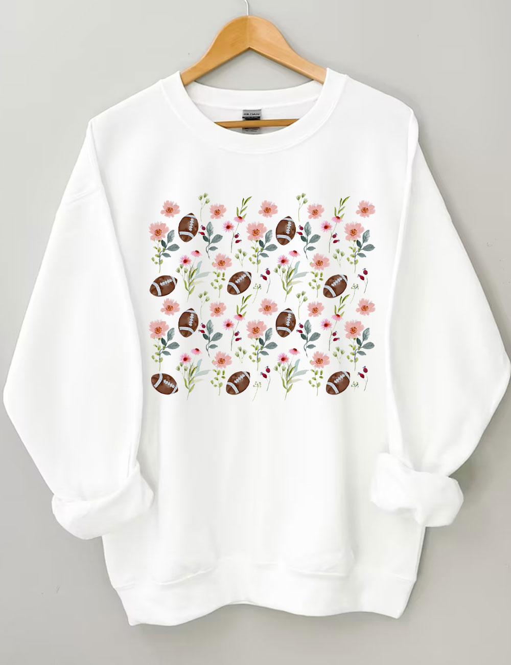 Floral Football Mom Football Sweatshirt