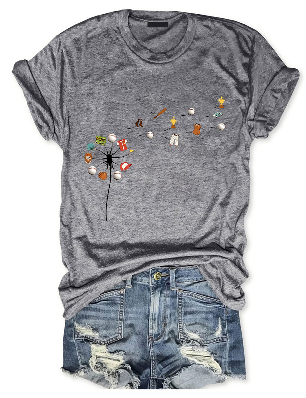 Baseball Dandelion Funny T-Shirt