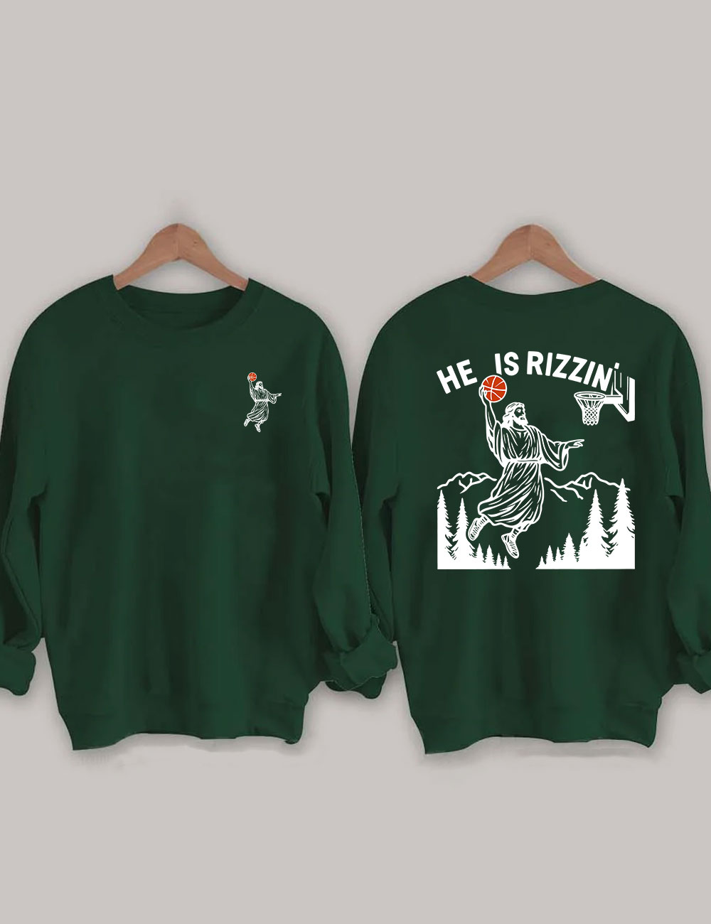 He is Rizzin Funny Jesus Playing Basketball Sweatshirt