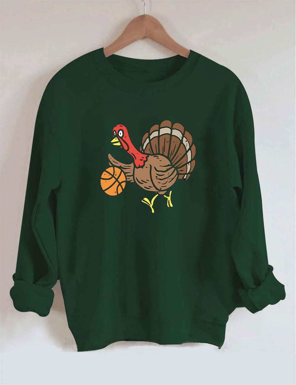 Cute Turkey Playing Basketball Sweatshirt