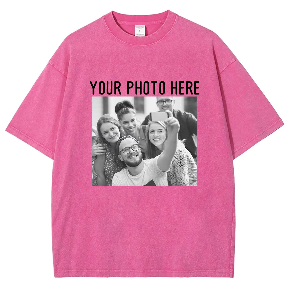 Photo Custom Washed T-shirt