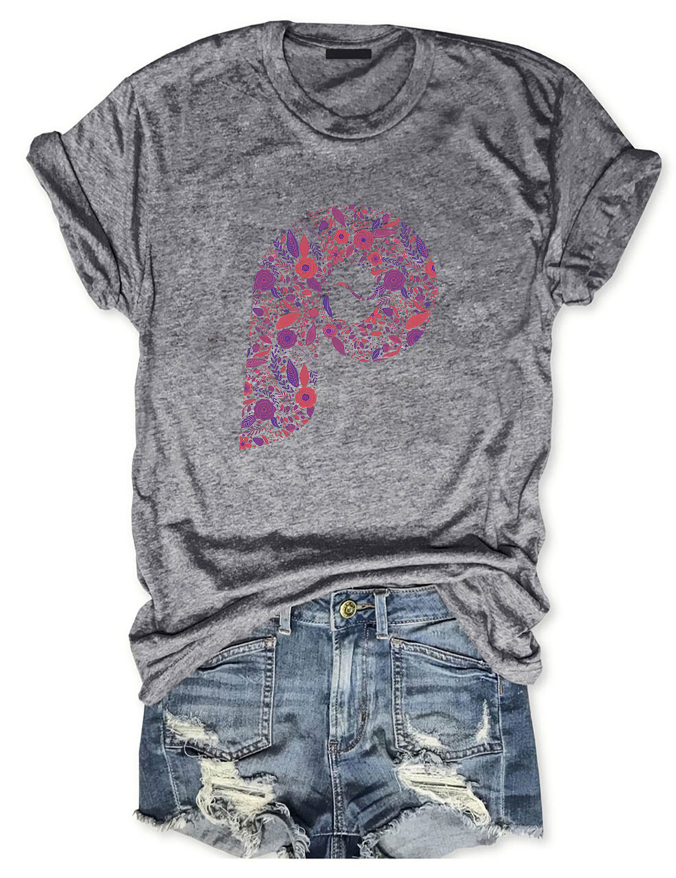 Floral Philly Baseball T-Shirt