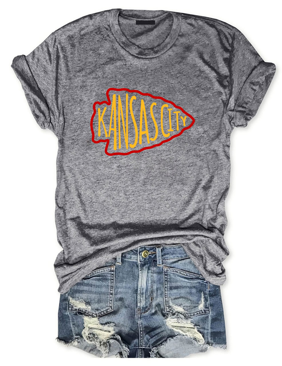 KC Chiefs Arrowhead Football T-Shirt