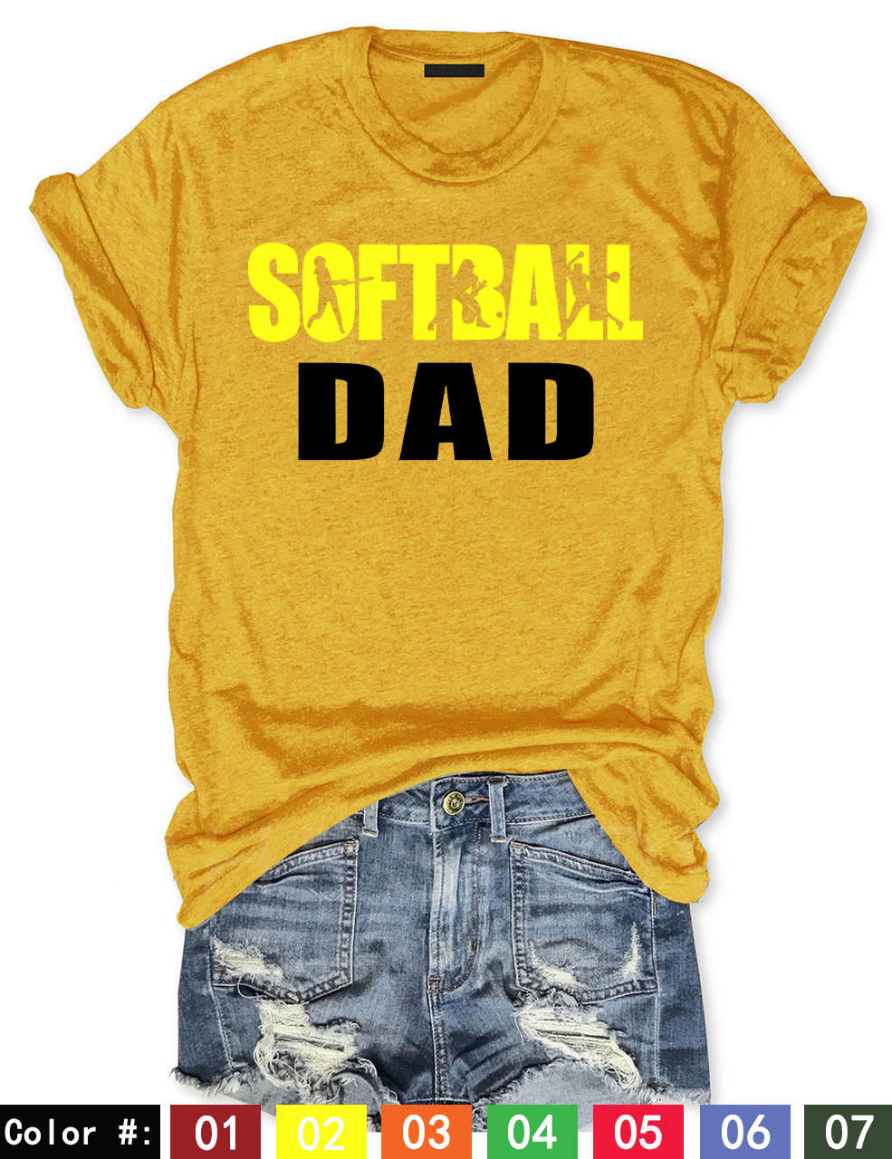 Custom Softball Dad T-Shirt