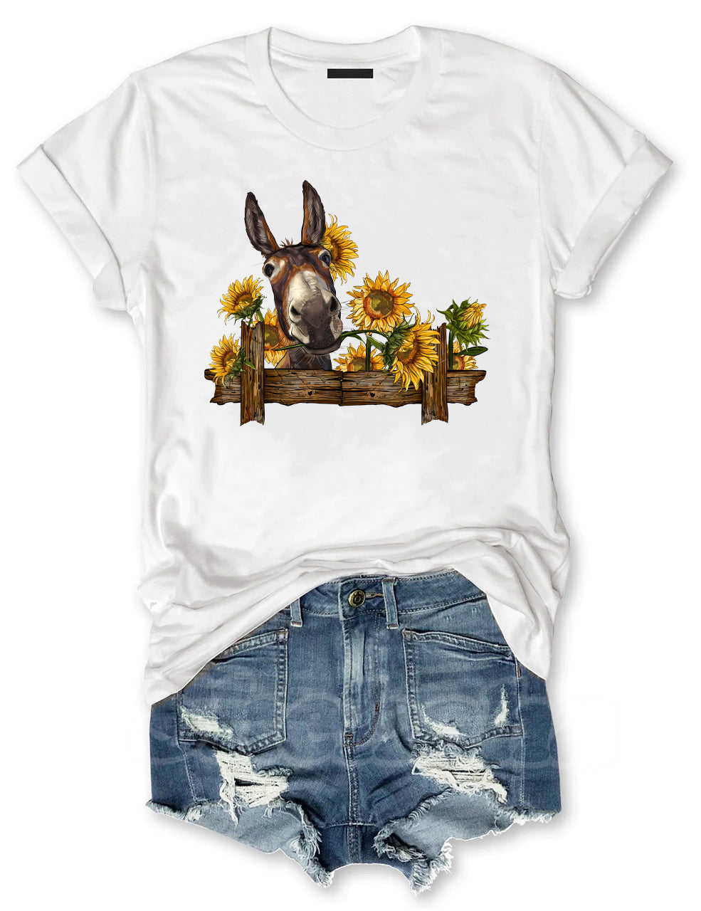 Donkey With Sunflowers T-shirt