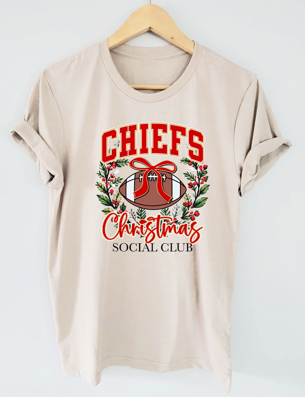 Chiefs Christmas Social Club KC Football T-Shirt