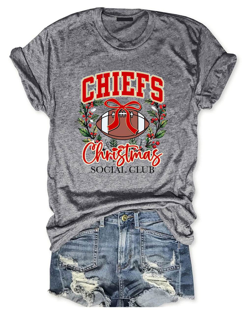 Chiefs Christmas Social Club KC Football T-Shirt