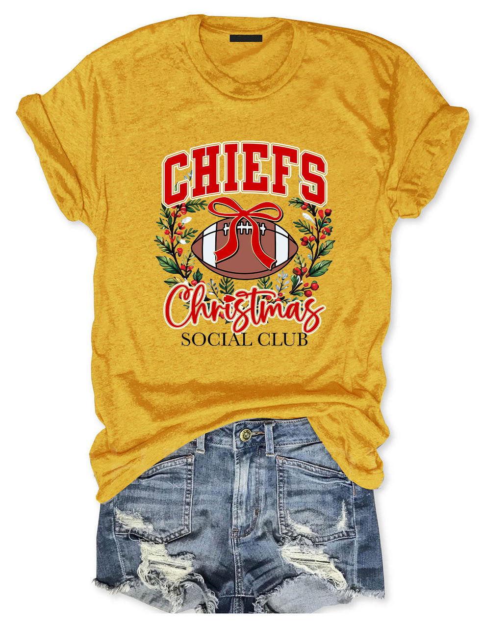 Chiefs Christmas Social Club KC Football T-Shirt