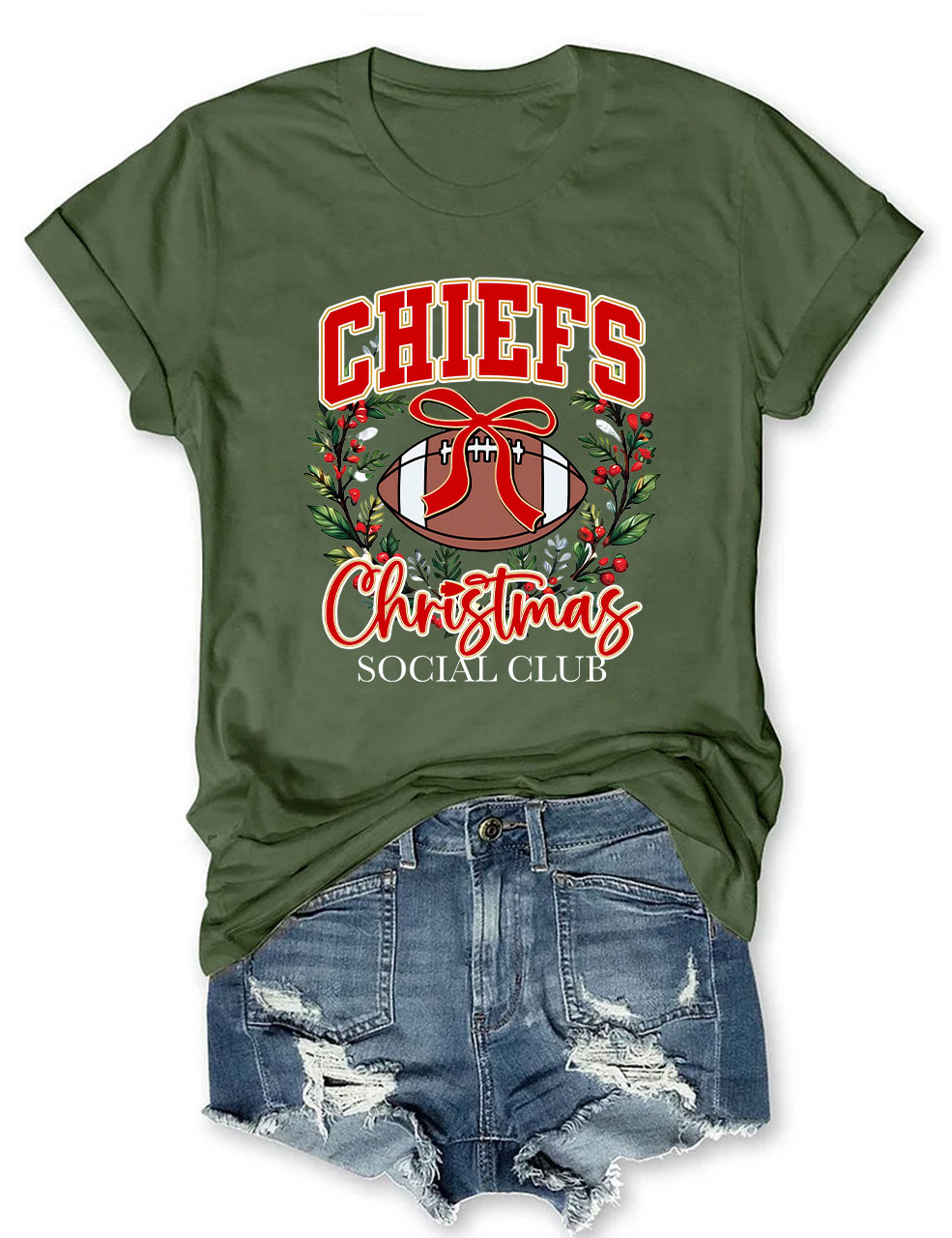 Chiefs Christmas Social Club KC Football T-Shirt