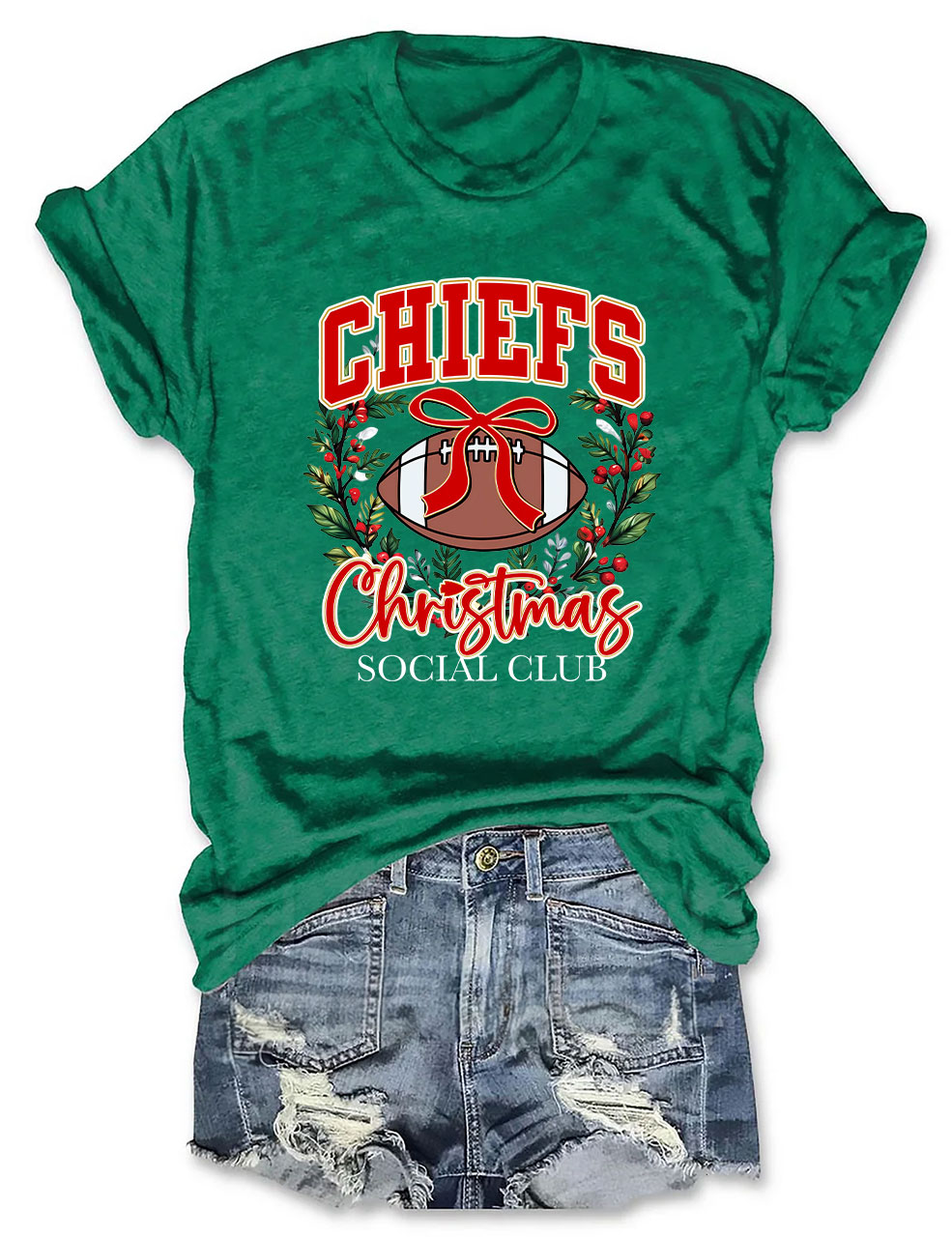 Chiefs Christmas Social Club KC Football T-Shirt