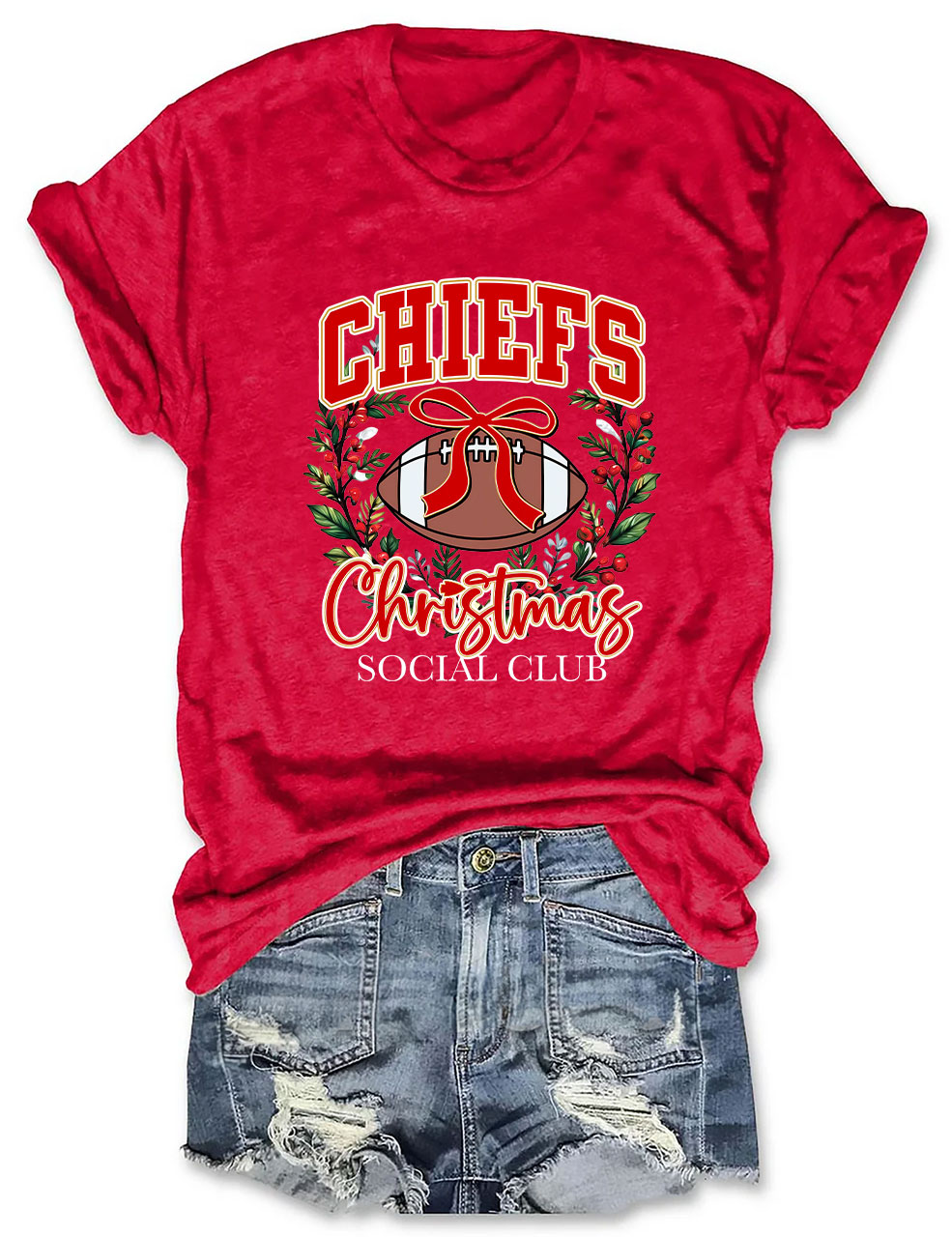 Chiefs Christmas Social Club KC Football T-Shirt