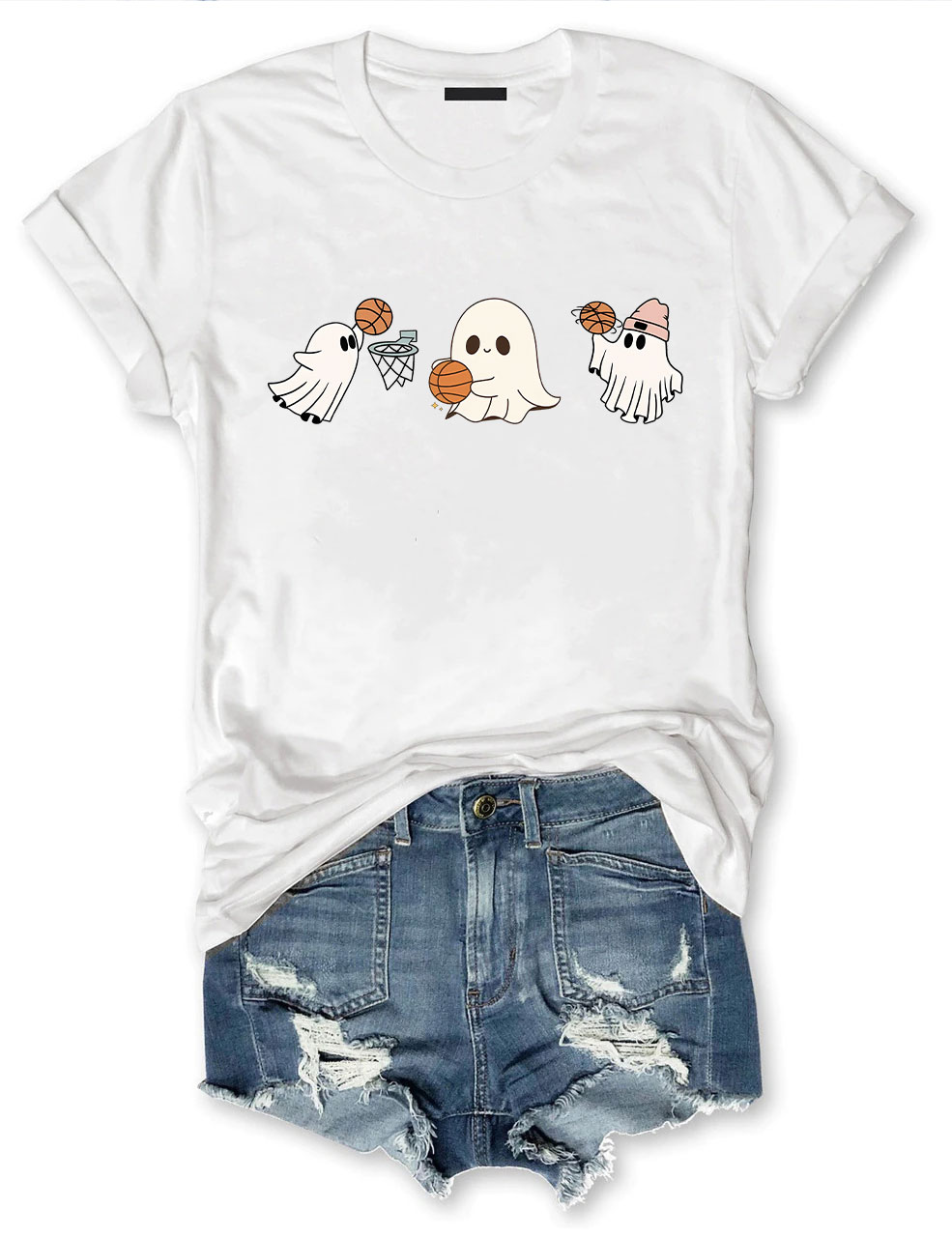 Halloween Ghost Basketball T-shirt