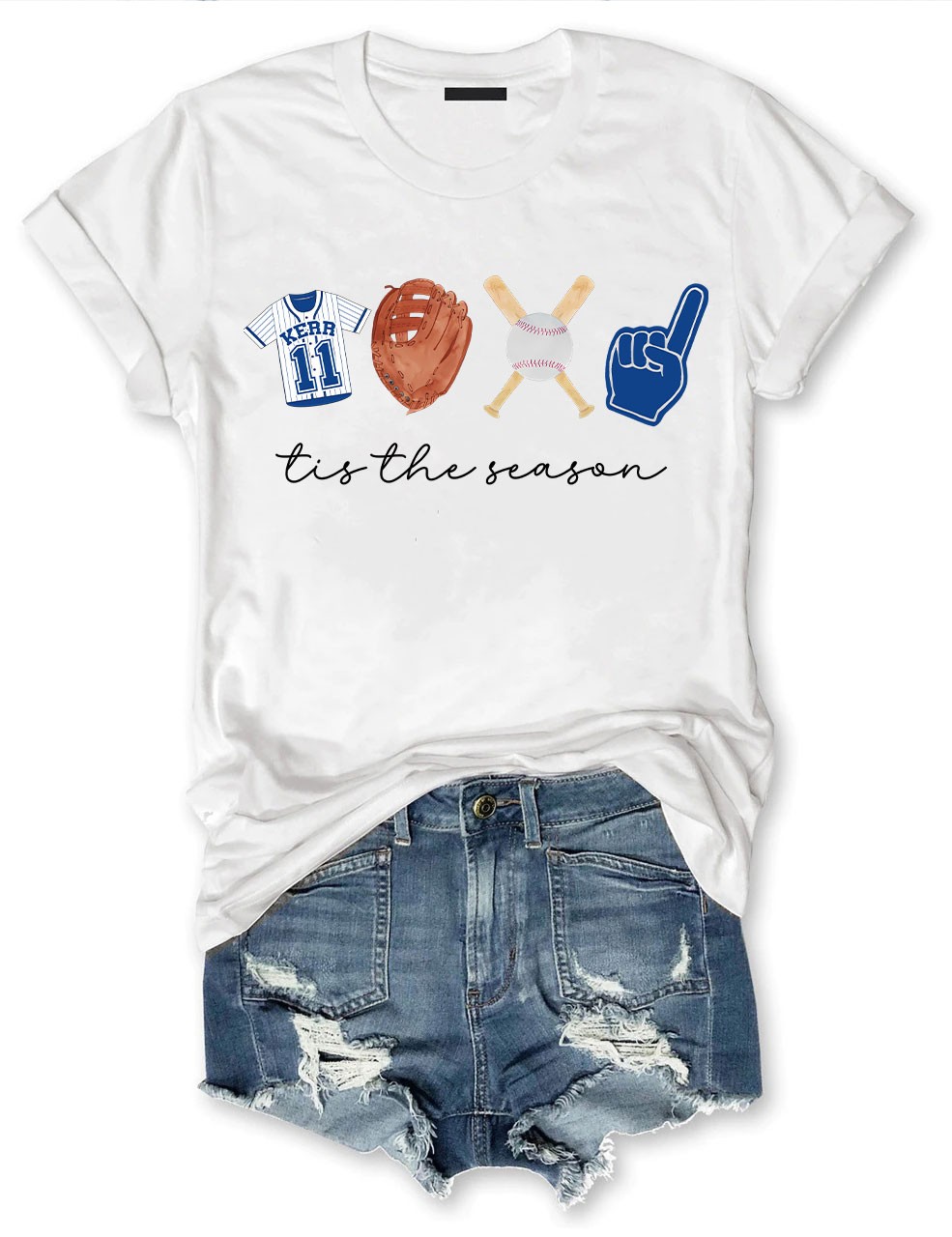 Custom Tis The Season Baseball T-Shirt