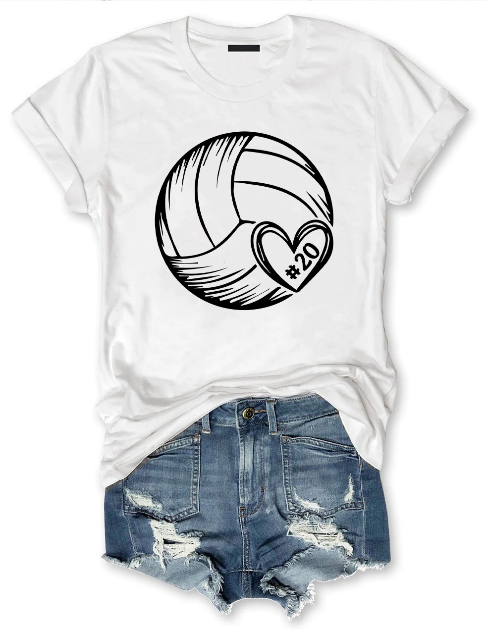 Custom Volleyball Heart T-shirt