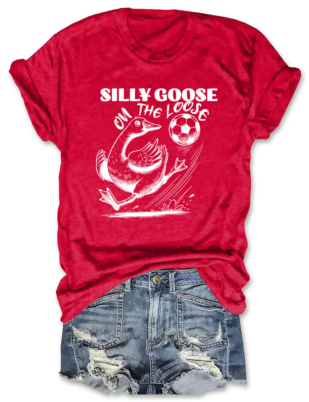 Silly Goose On The Loose Funny Soccer T-shirt