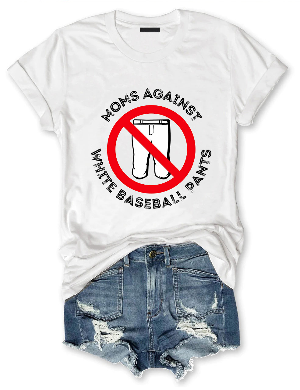 Moms Against White Baseball Pants T-shirt