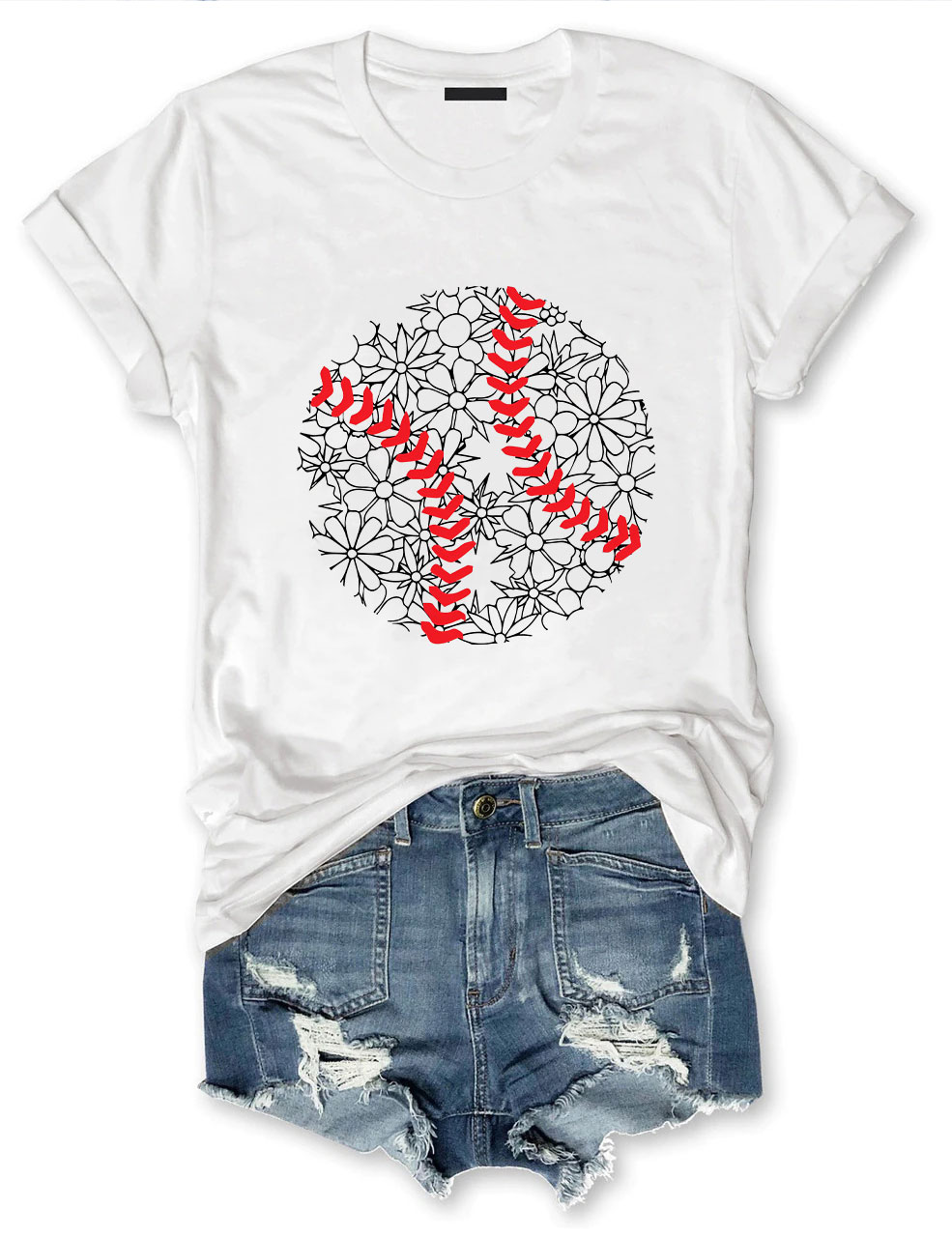 Floral Baseball T-shirt