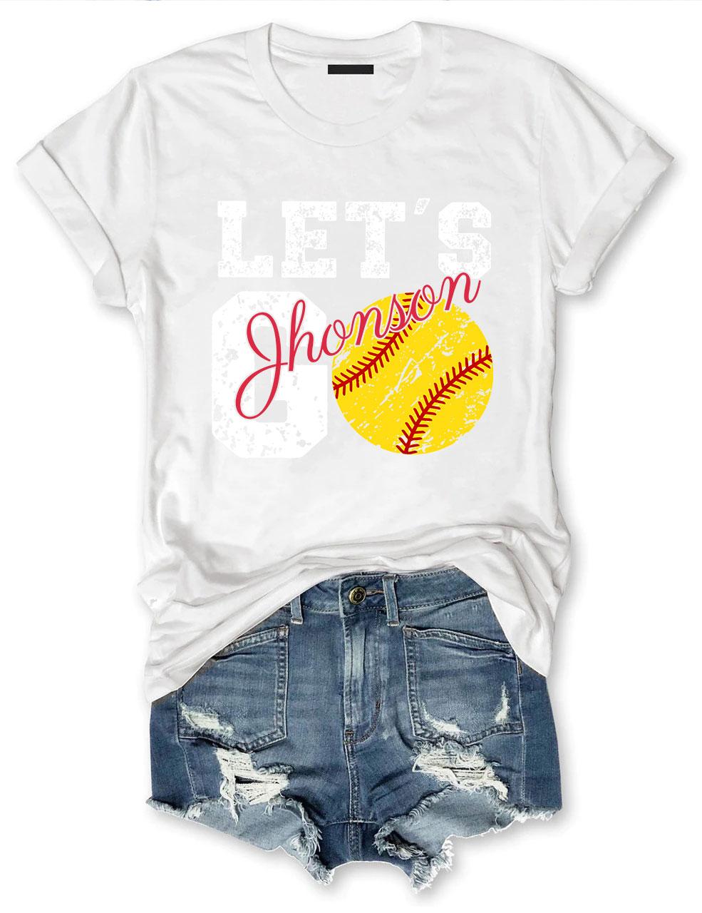 Custom Let's Go Softball T-shirt