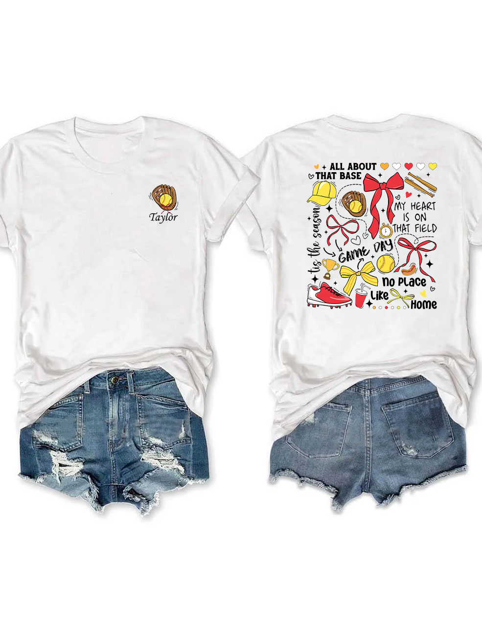 Custom Coquette Softball T-shirt