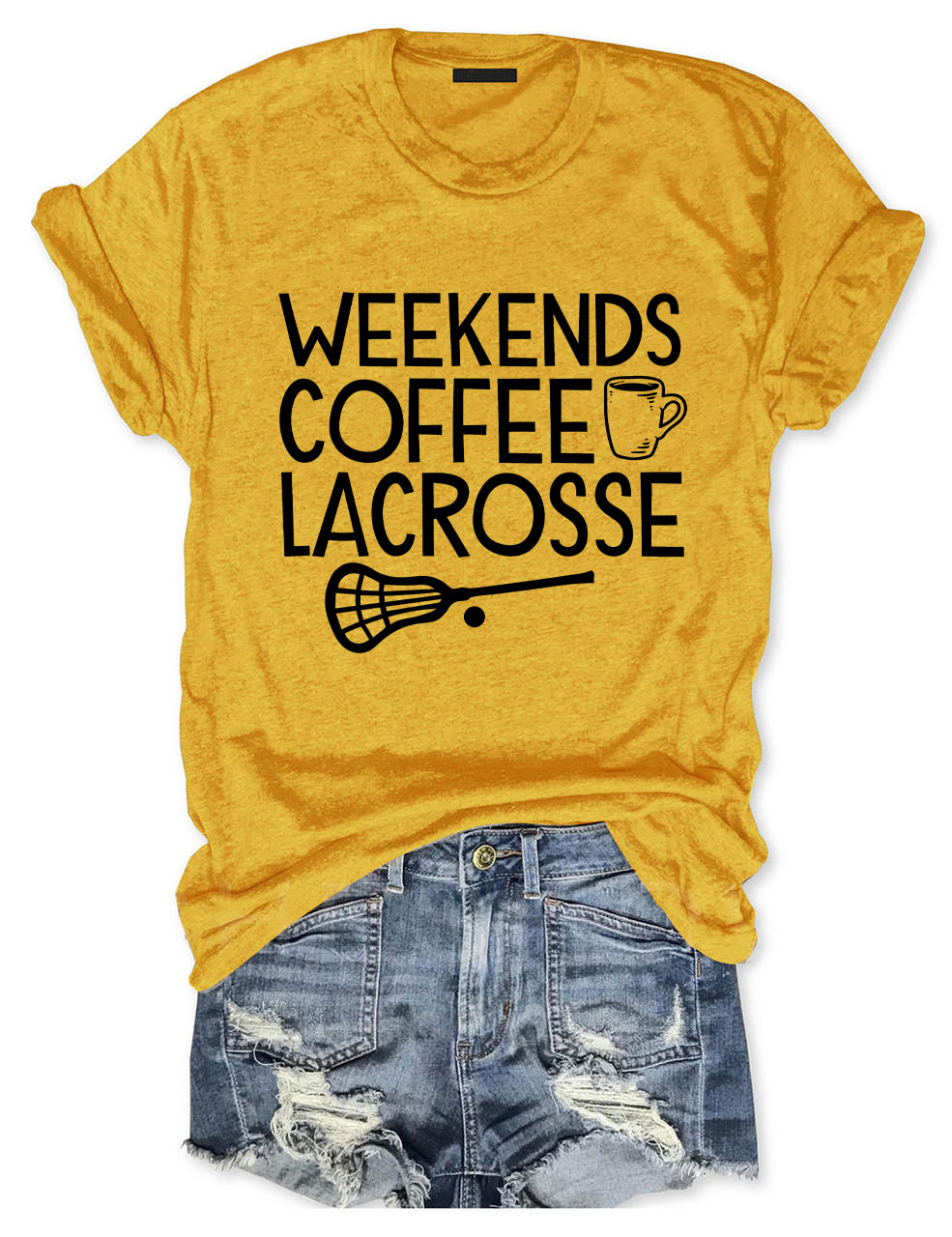 Weekends Coffee Lacrosse Funny T-shirt