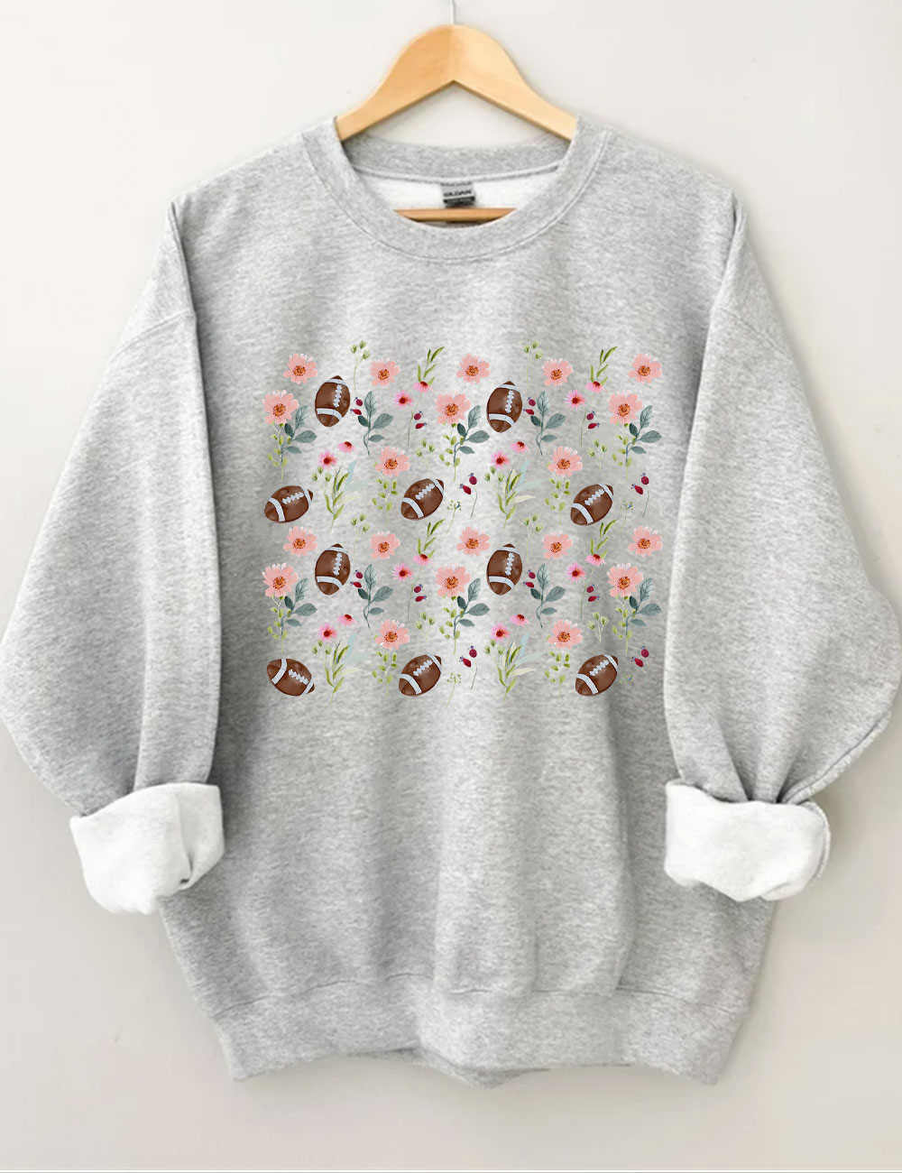 Floral Football Mom Football Sweatshirt