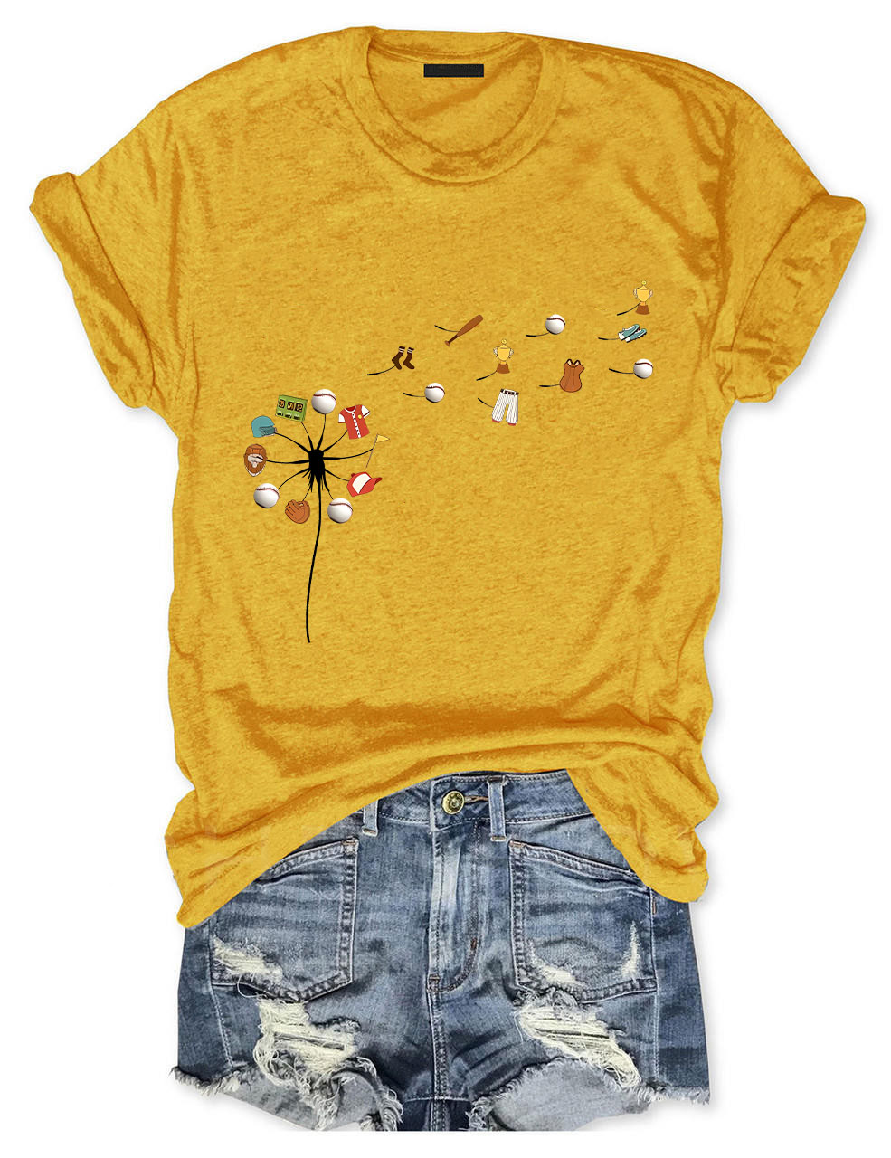 Baseball Dandelion Funny T-Shirt