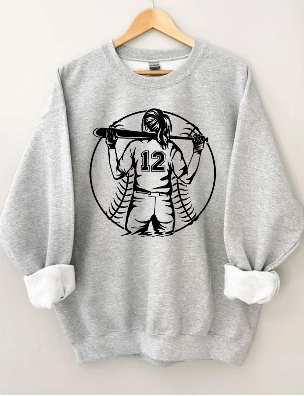 Softball Girl Custom Number Sweatshirt