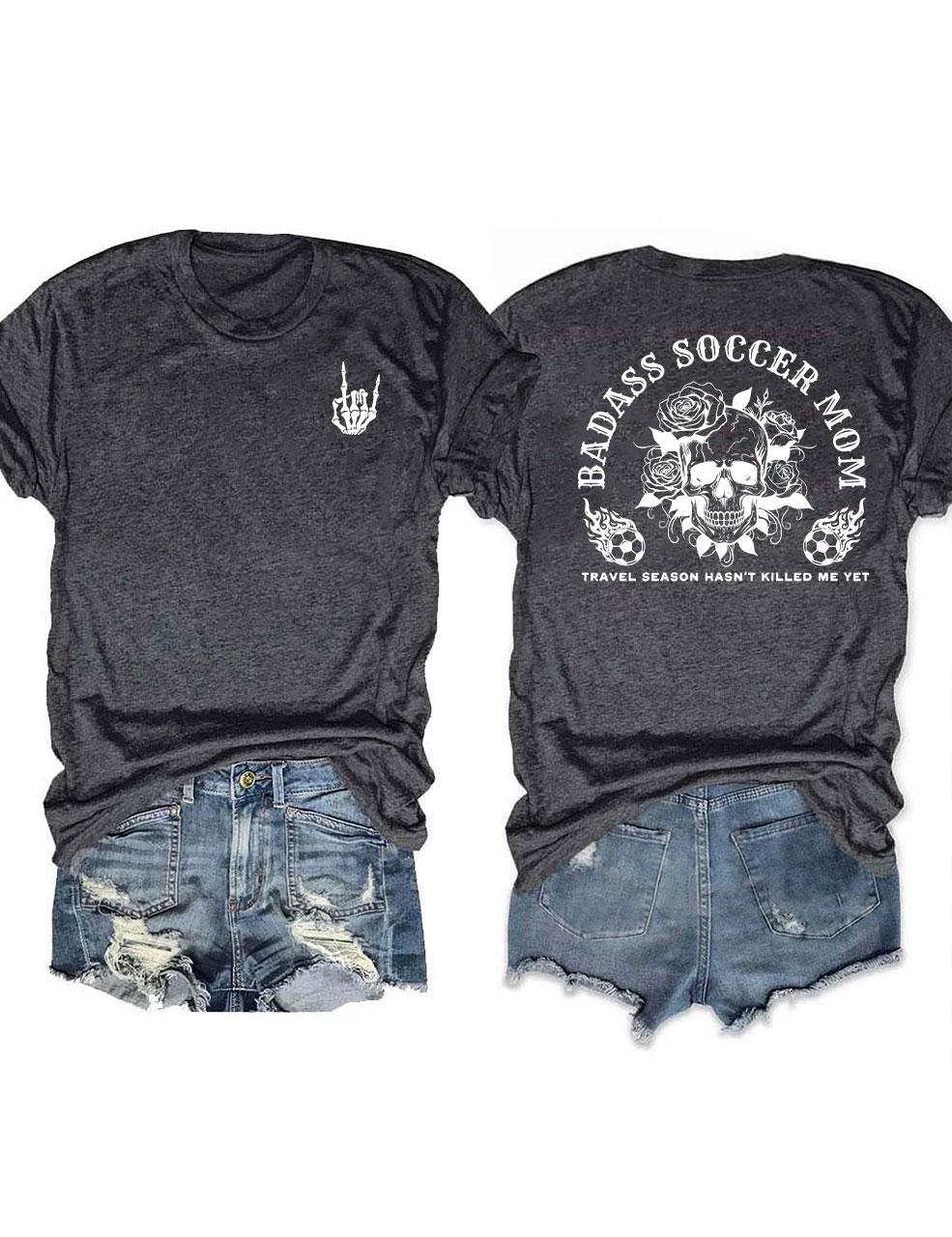 Badass Soccer Mom Skull Travel Funny T-Shirt