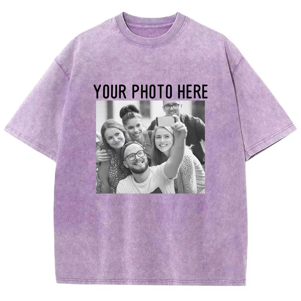 Photo Custom Washed T-shirt