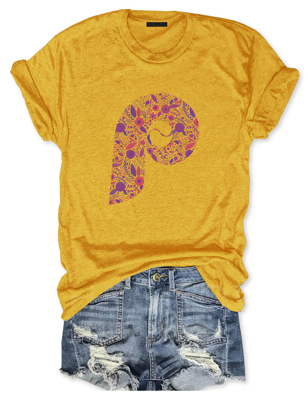 Floral Philly Baseball T-Shirt