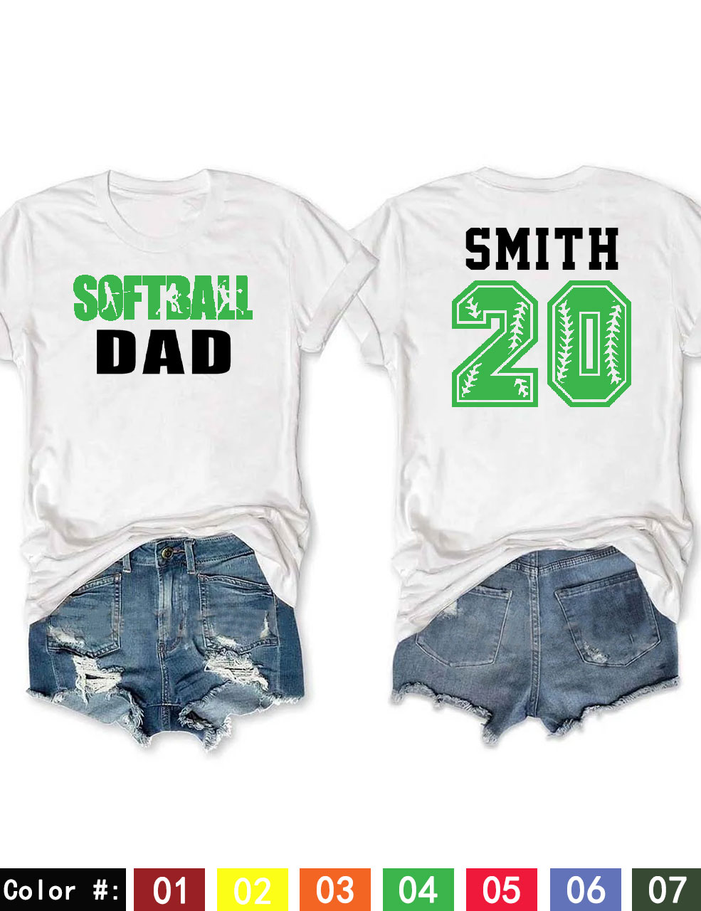 Custom Softball Dad T-Shirt