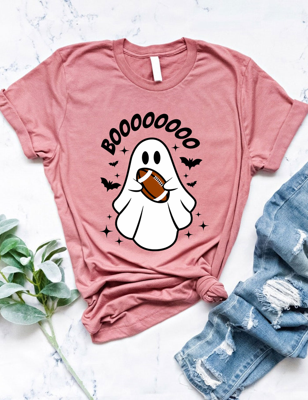 BOO Halloween Football T-Shirt