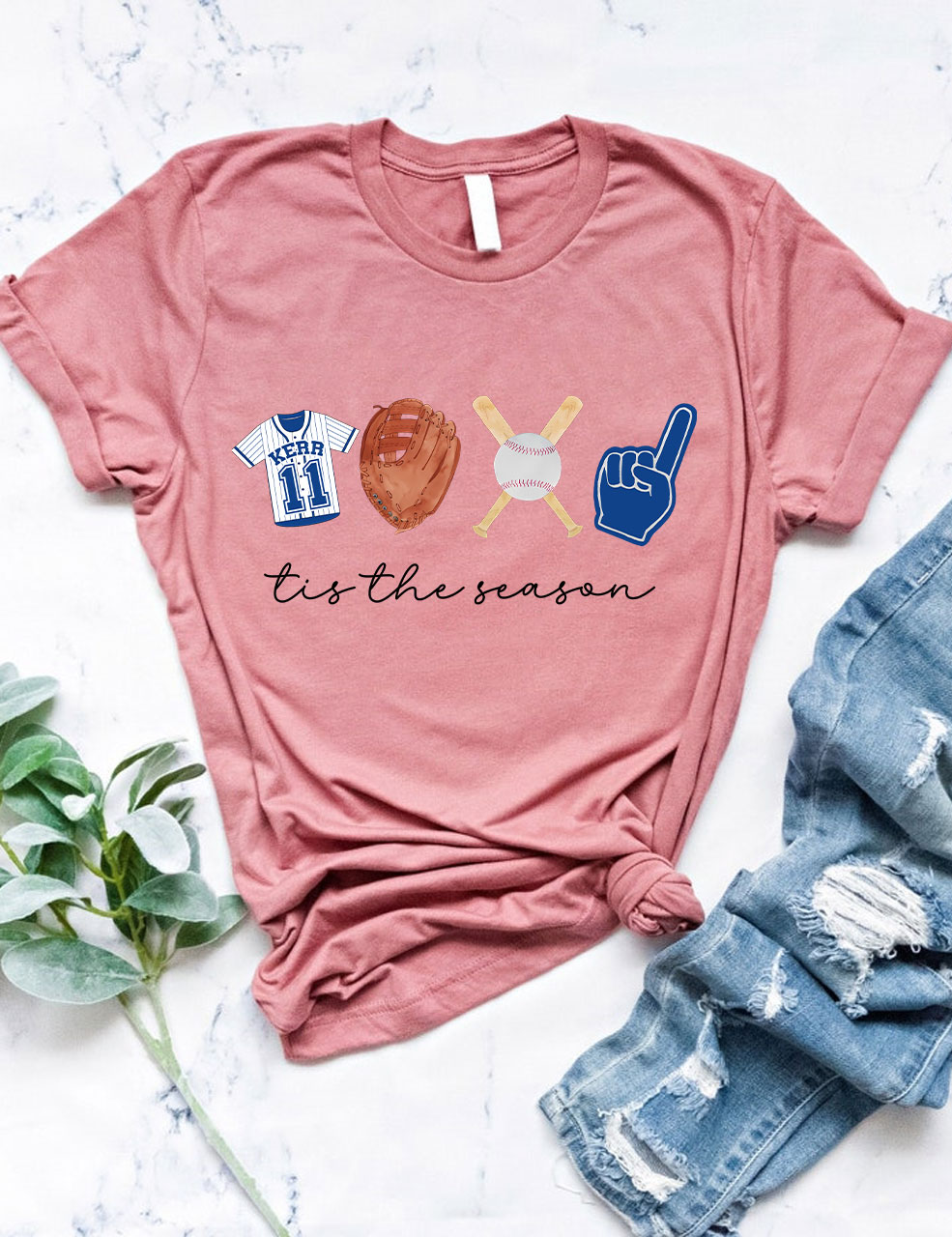 Custom Tis The Season Baseball T-Shirt