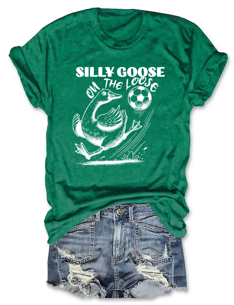 Silly Goose On The Loose Funny Soccer T-shirt