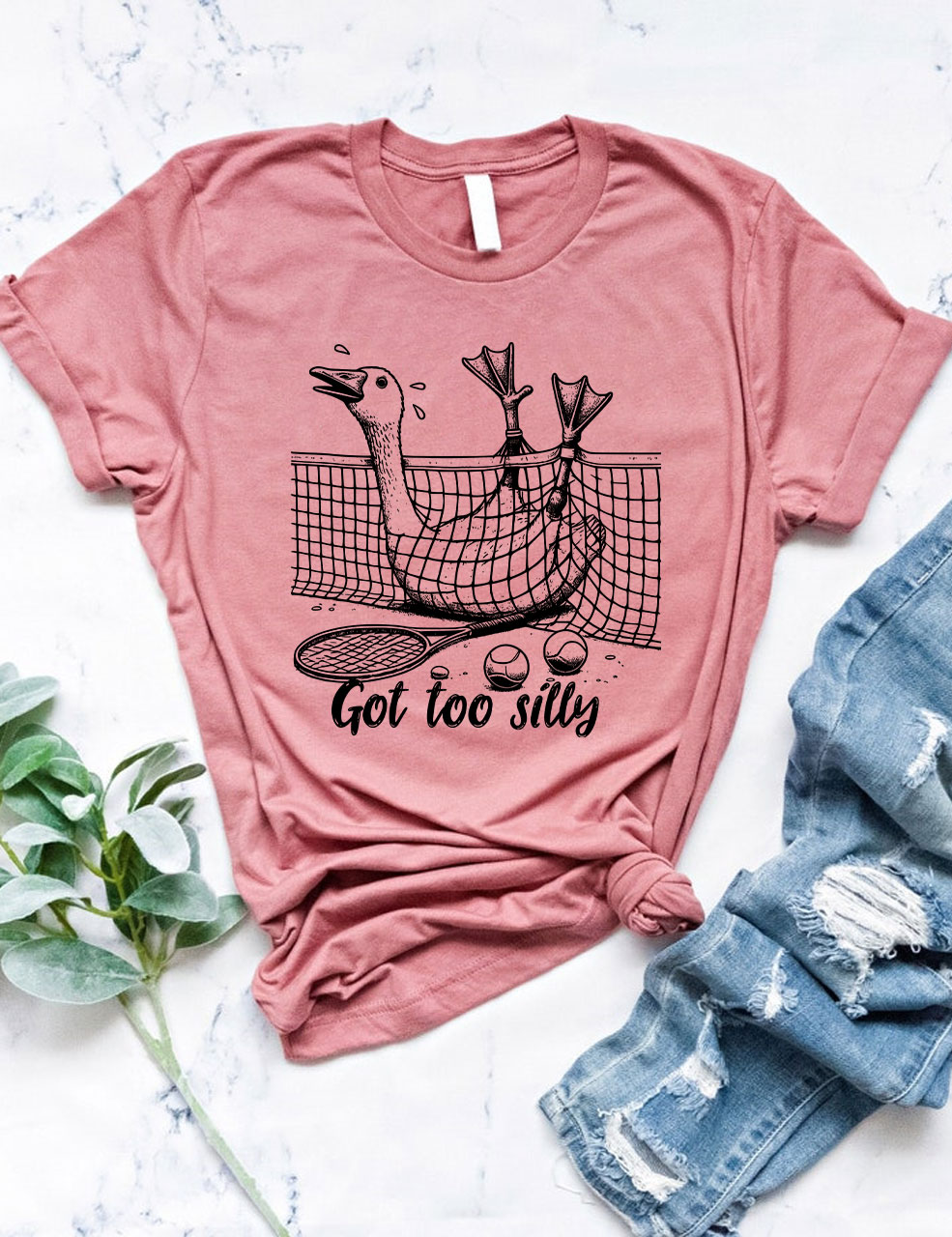 Got Too Silly Goose Funny Tennis T-shirt