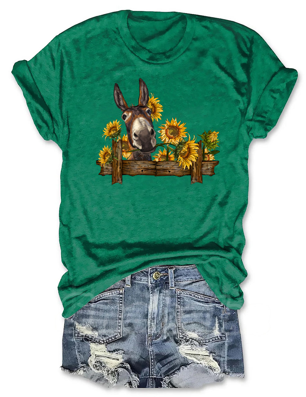Donkey With Sunflowers T-shirt