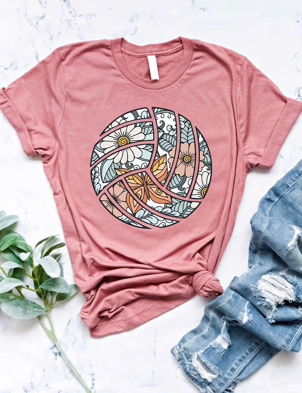 Floral Volleyball T-shirt