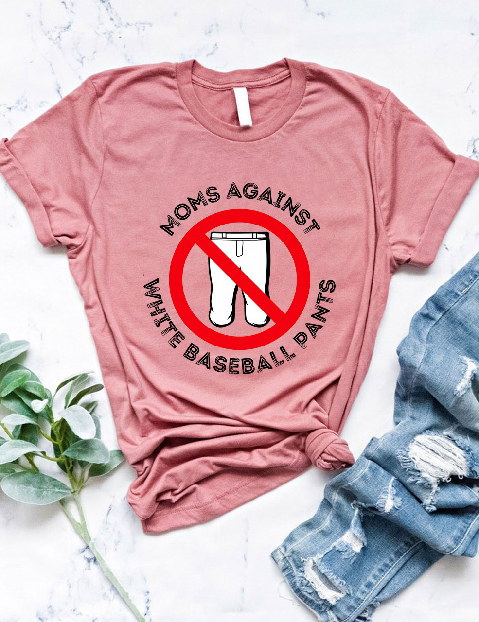 Moms Against White Baseball Pants T-shirt