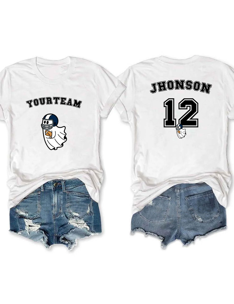 Custom Ghost Football Funny T-shirt