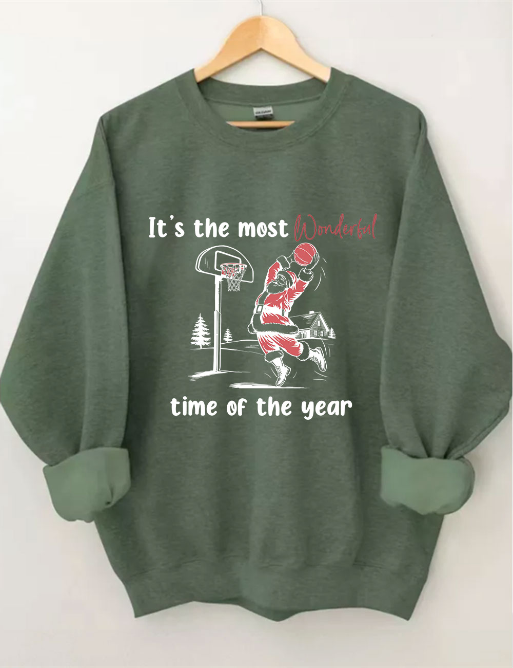 Santa Dunking Christmas Basketball Sweatshirt