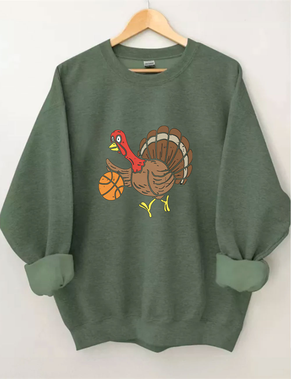 Cute Turkey Playing Basketball Sweatshirt