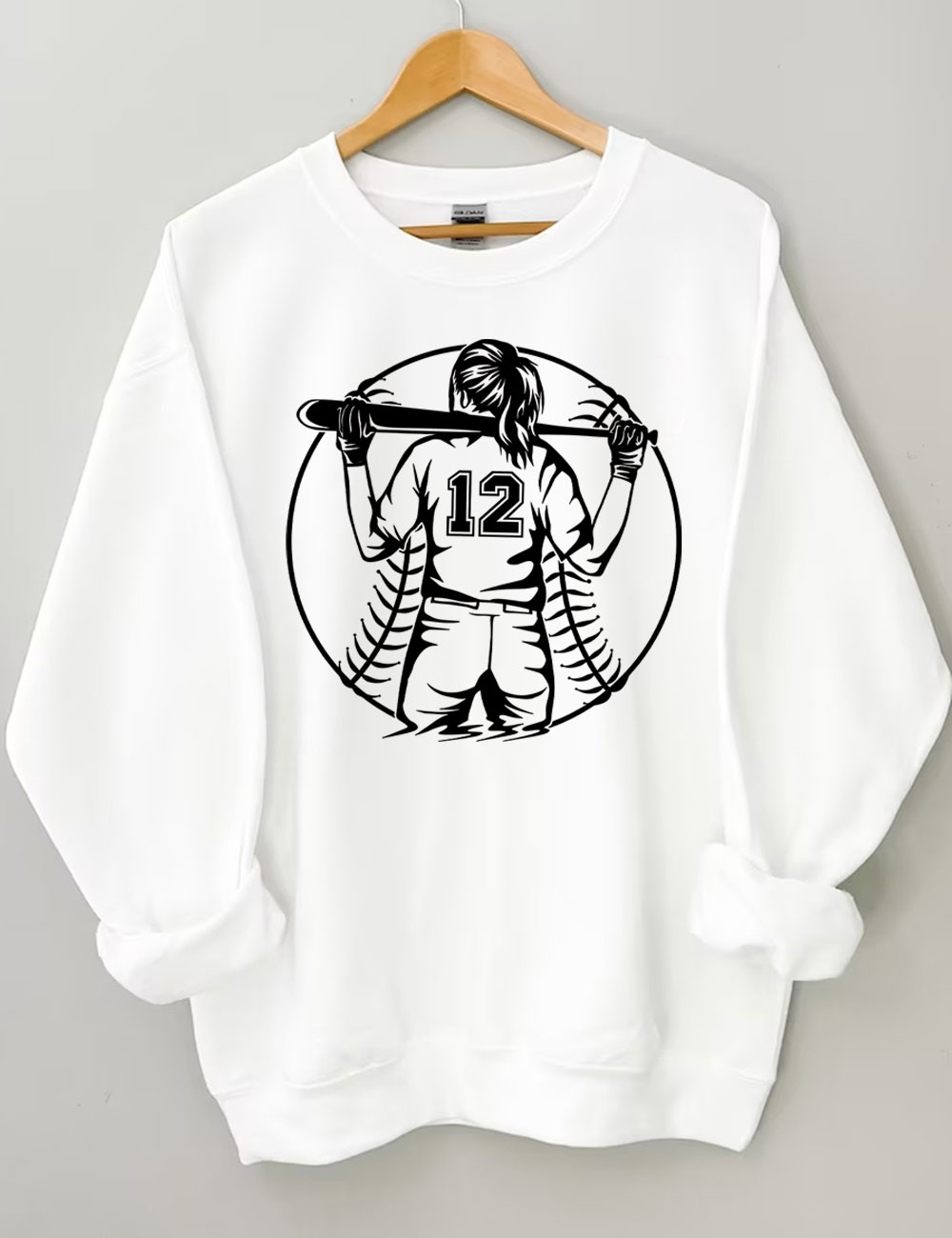Softball Girl Custom Number Sweatshirt