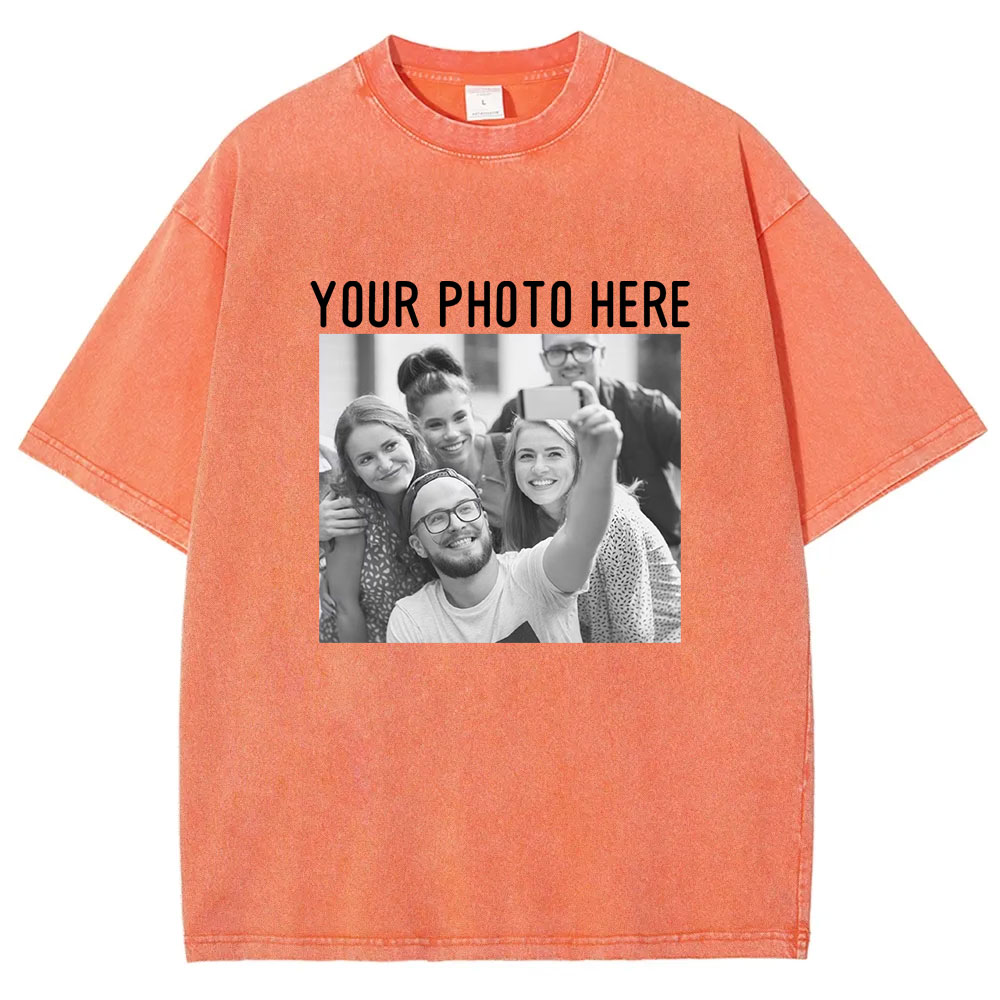 Photo Custom Washed T-shirt