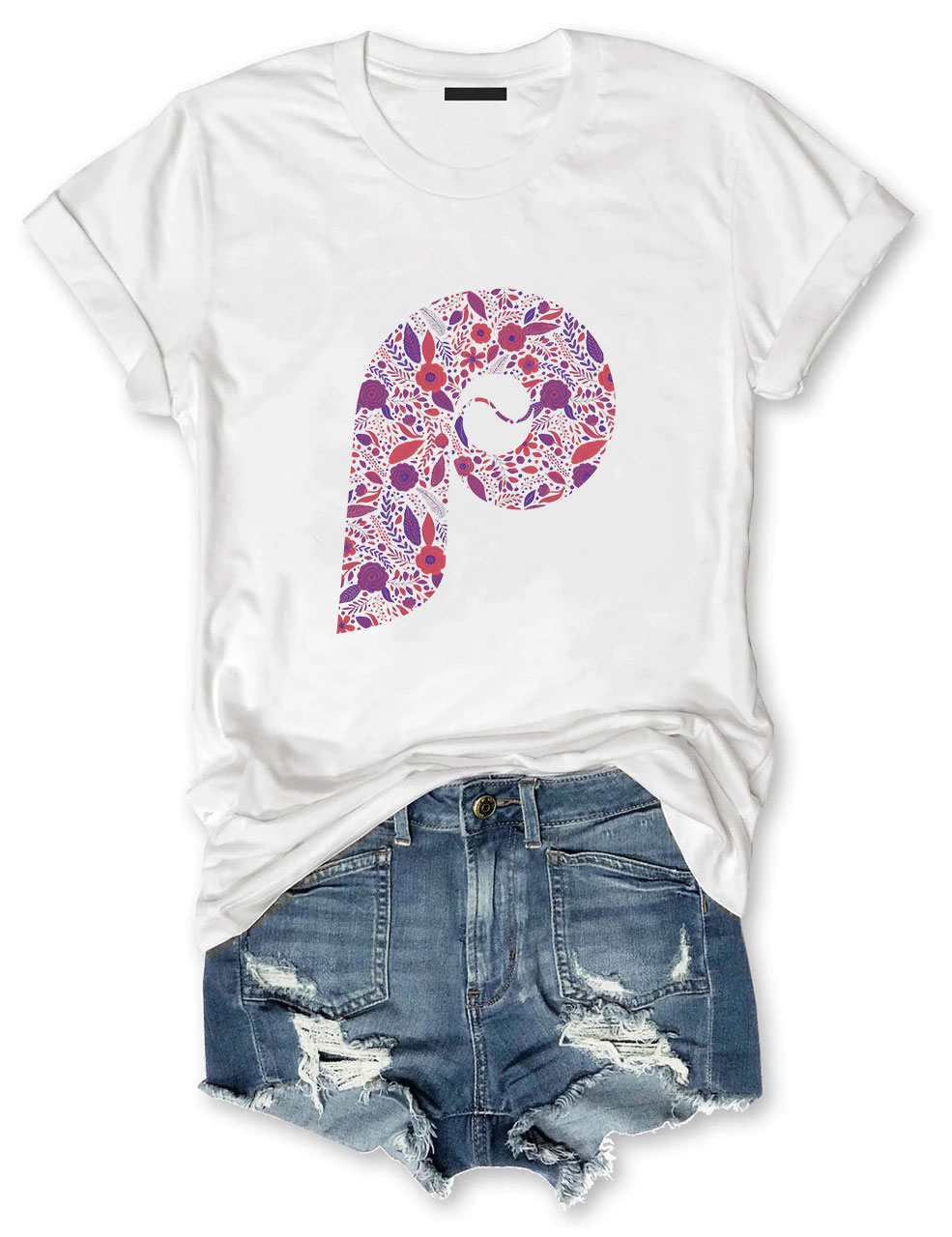 Floral Philly Baseball T-Shirt