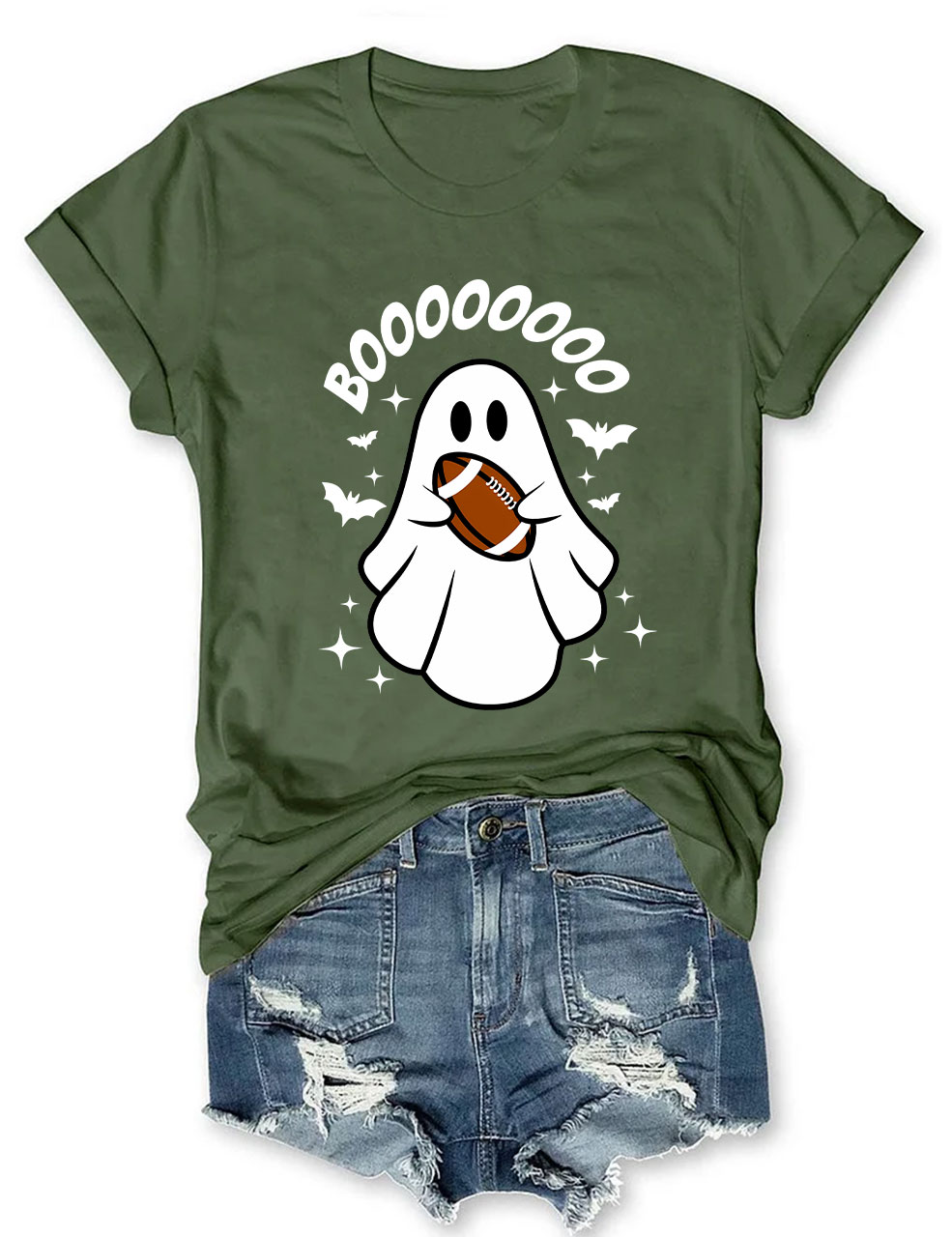 BOO Halloween Football T-Shirt