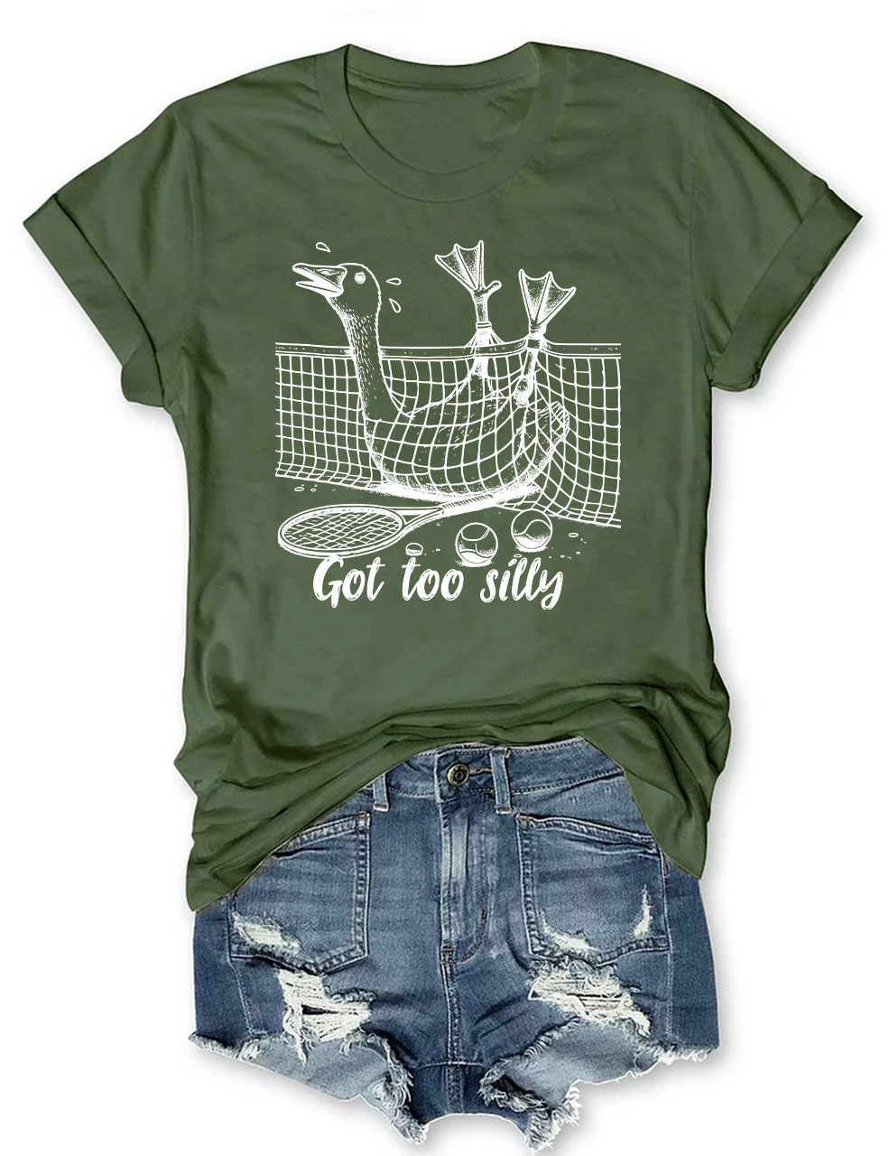 Got Too Silly Goose Funny Tennis T-shirt