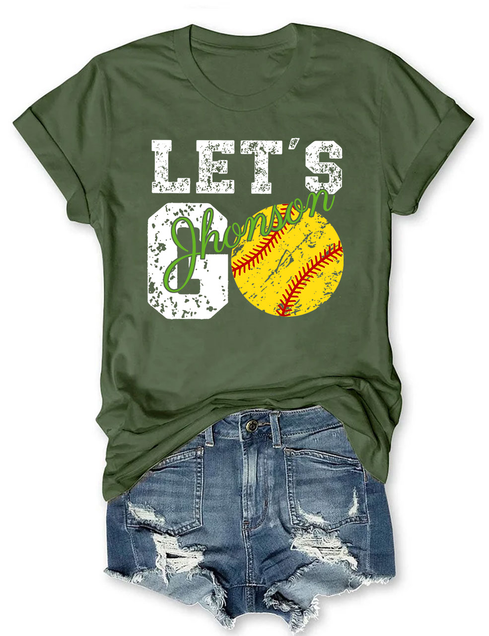 Custom Let's Go Softball T-shirt