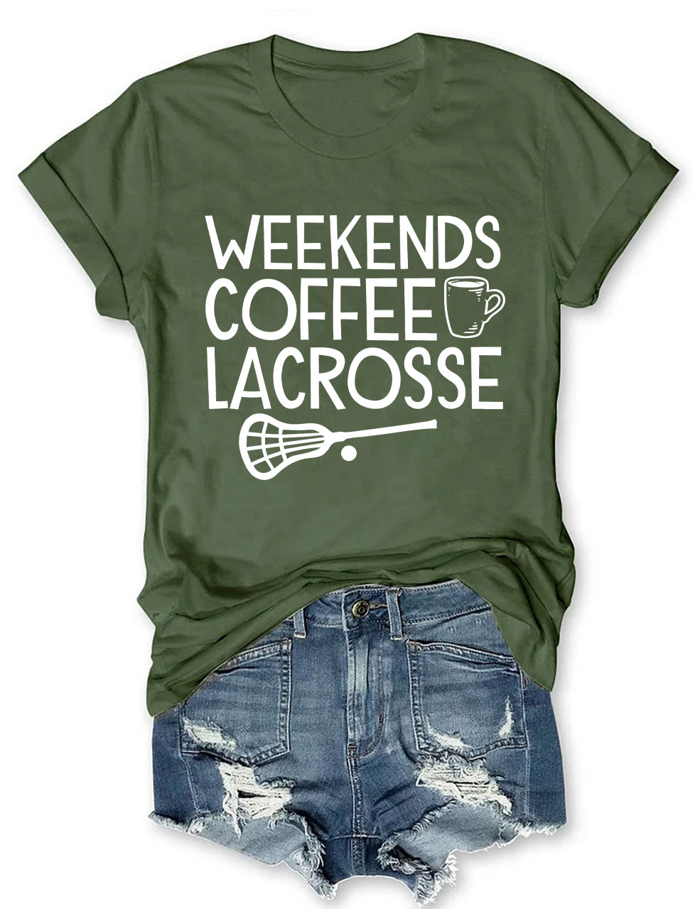 Weekends Coffee Lacrosse Funny T-shirt